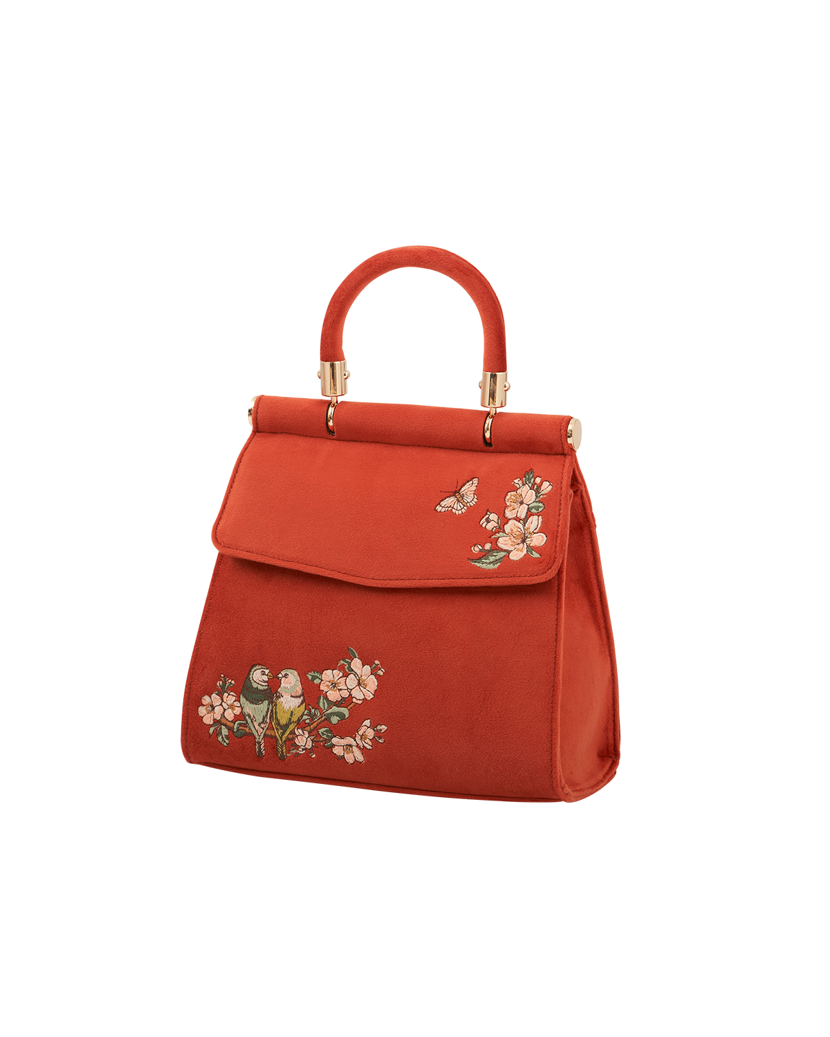 Fable England Lovebirds Mini Top Handle Tote, Alternate, color, Rust Red