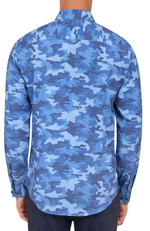 Brooklyn Brigade Denim Camo Long Sleeve Shirt In Blue