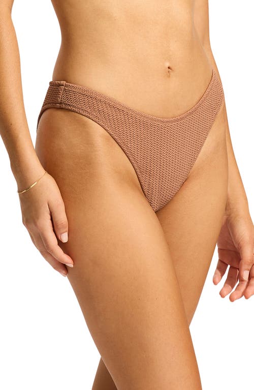 Shop Seafolly Sea Dive Bikini Bottoms In Bronze