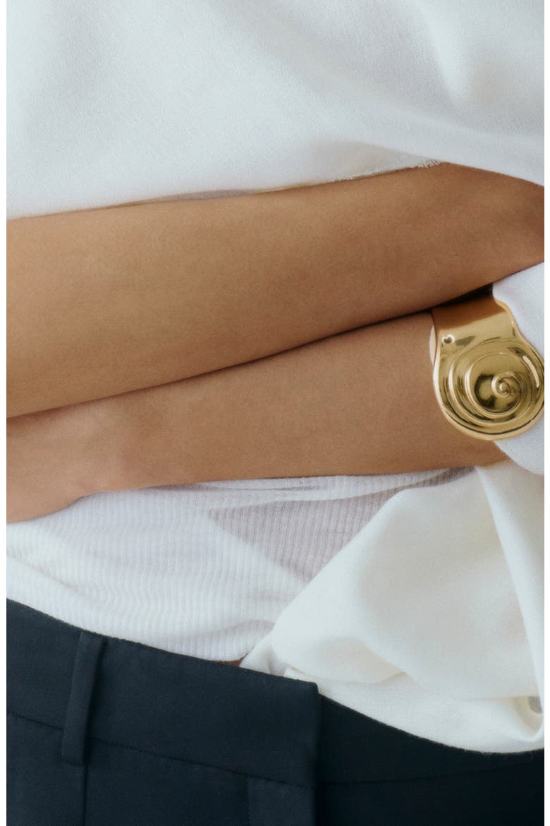 Spiral Rigid Cuff Bracelet, Alternate, color, GOLD