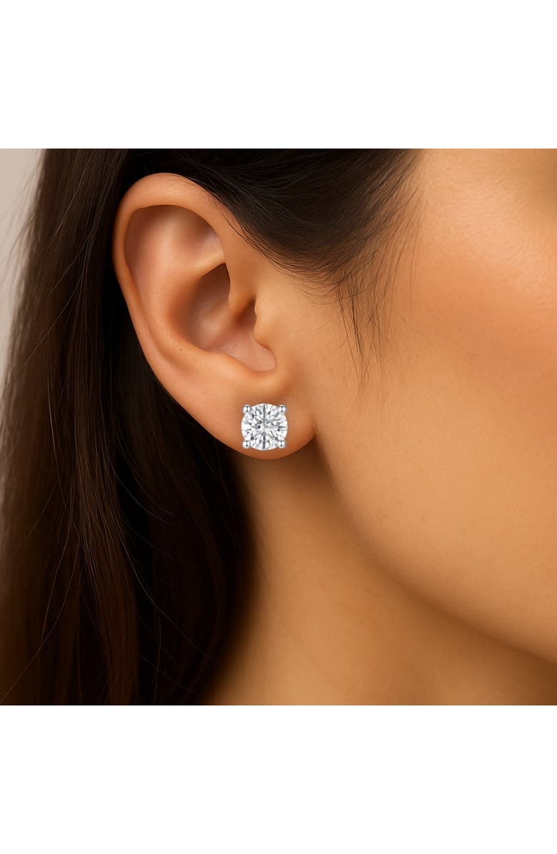 Donatello Gian Sterling Silver Round Large Moissanite Studs, Alternate, color, Silver