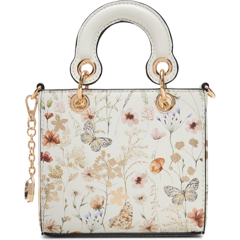Aldo Sunblingy Faux Leather Crossbody Bag In Ivory Multi