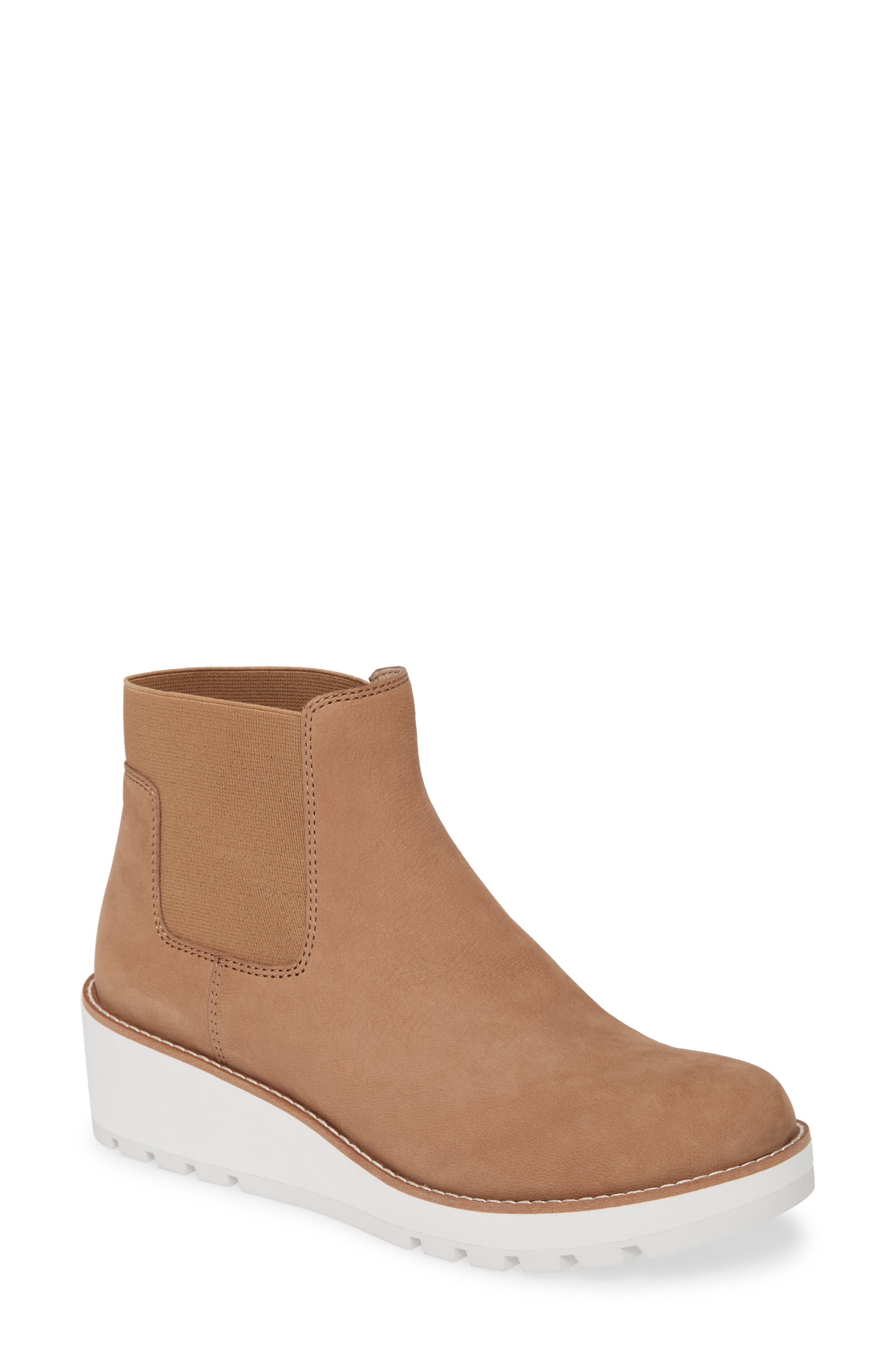 Wedge Chelsea Boot, Main, color, EARTH NUBUCK LEATHER