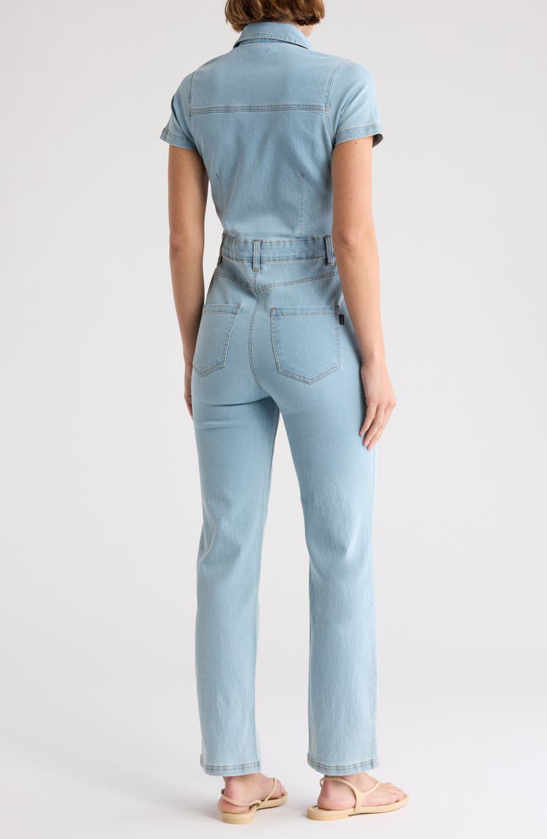 BEBE DENIM Denim Boiler Jumpsuit, Alternate, color, 