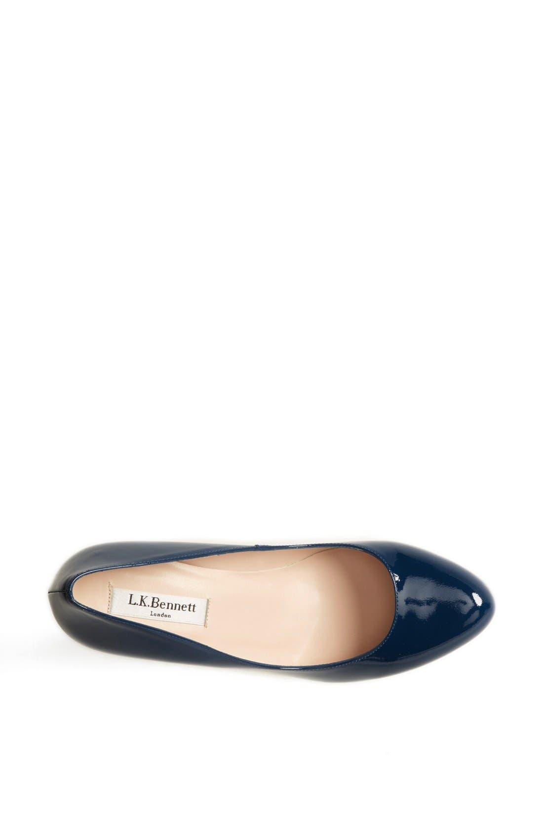 L.K. Bennett 'Stila' Patent Pump, Alternate, color, NAVY
