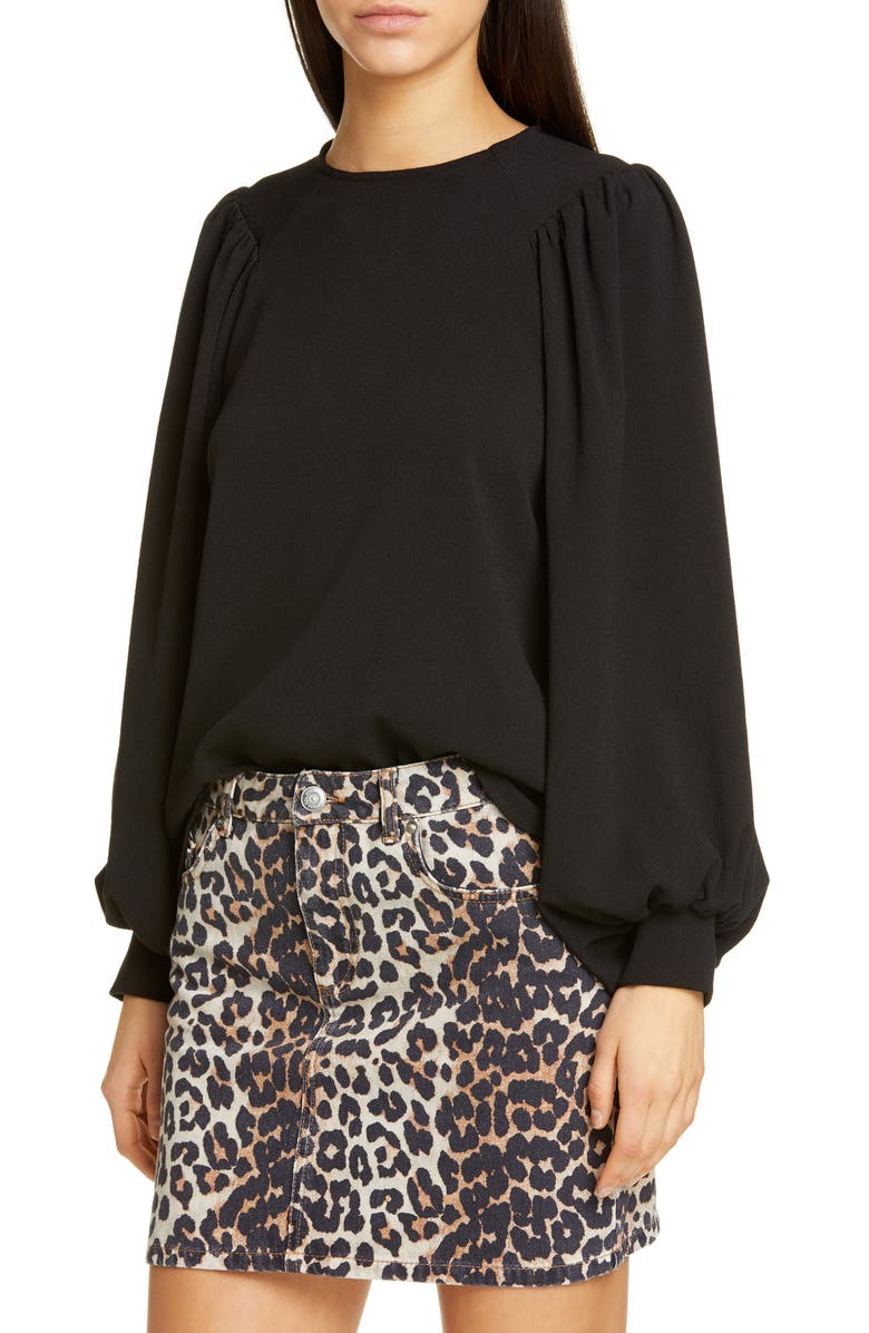 Ganni Heavy Crepe Blouse, Alternate, color,