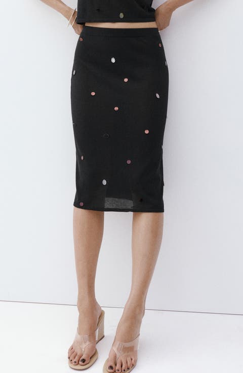 Fine Knit Sequined Skirt
