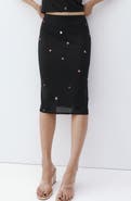 MANGO Fine Knit Sequined Skirt