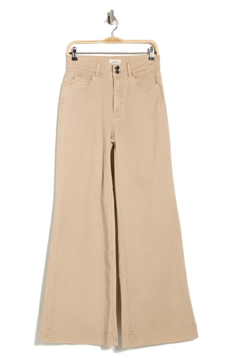 Hepburn High Waist Wide Leg Jeans (Oat)