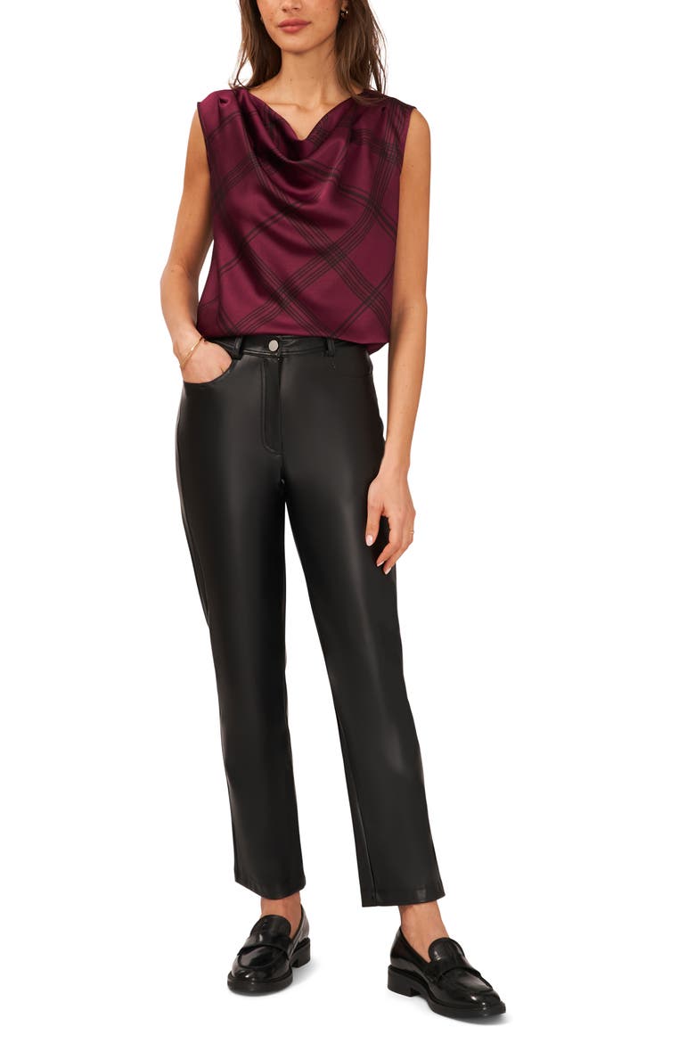 Cowl Neck Sleeveless Top, Alternate, color, GRAPE WINE