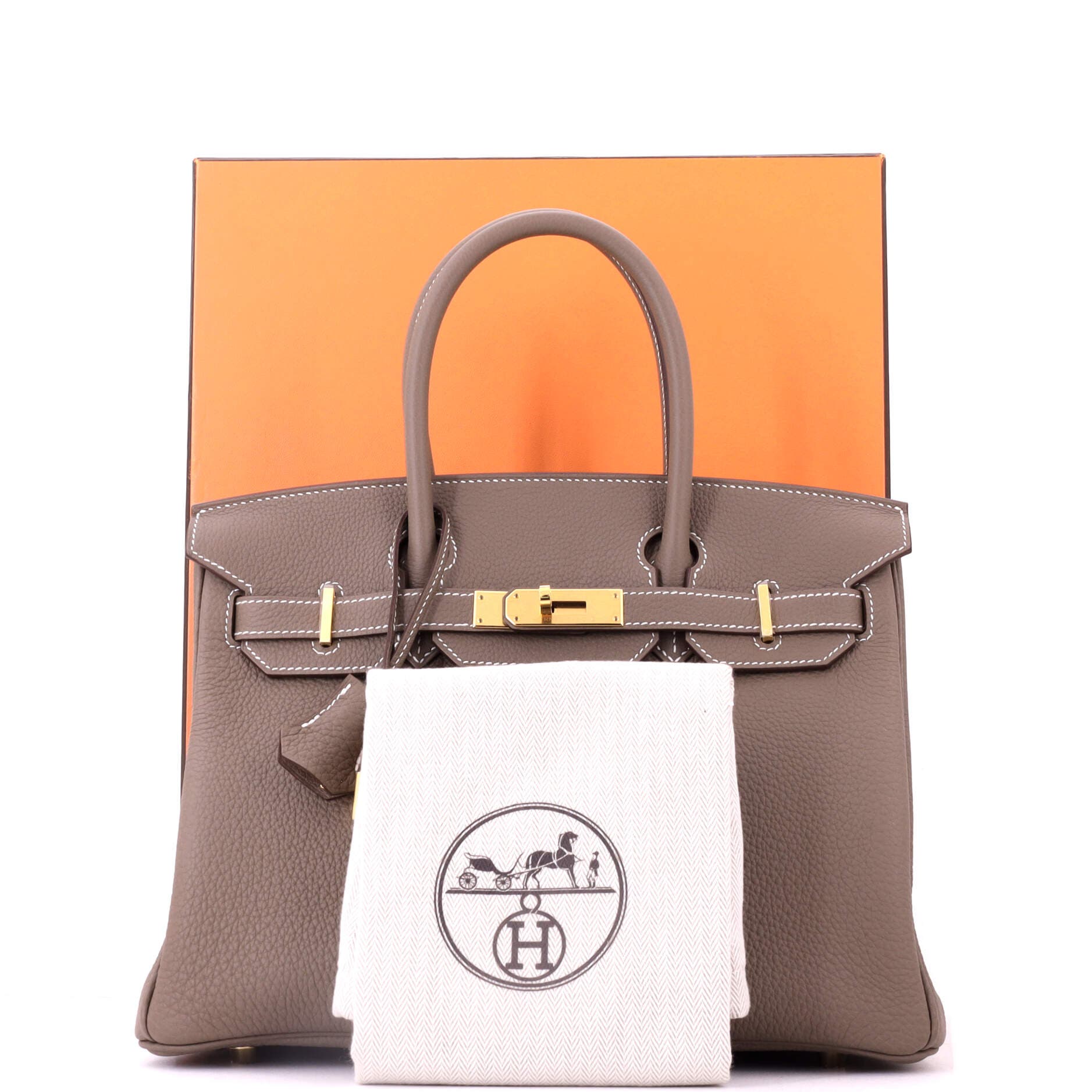 Pre-Owned Hermes Birkin Handbag Grey Togo with Gold Hardware 30, Alternate, color, Etoupe