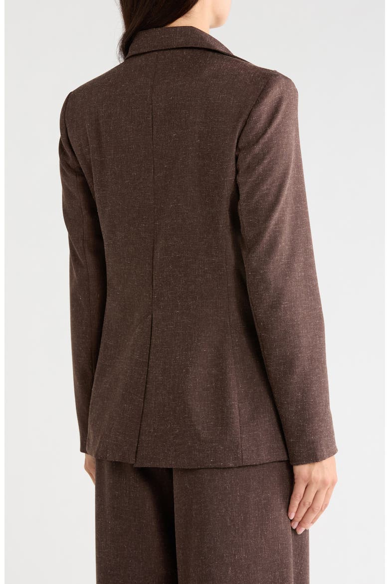 Peak Lapel Blazer, Alternate, color, BROWN MELANGE