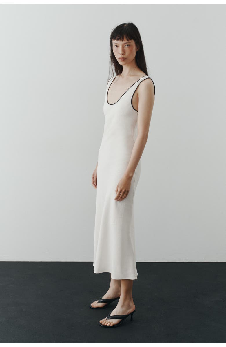 H&M Linen-blend Slip Dress, Alternate, color, White