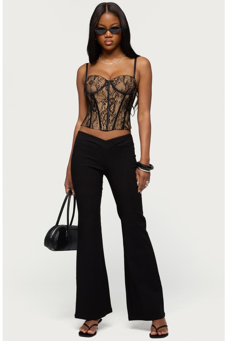 Alyce Crossover Flare Pants, Alternate, color, BLACK