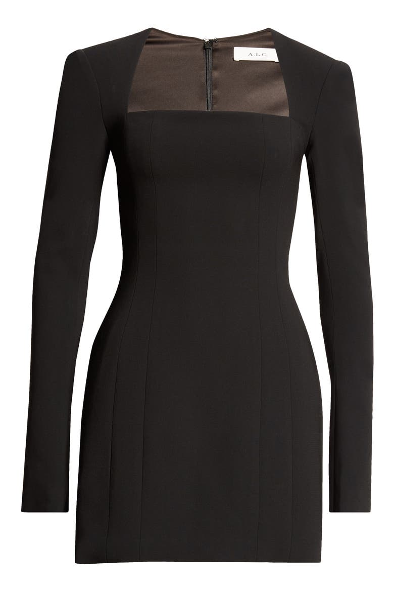 Ella Long Sleeve Minidress, Alternate, color, BLACK