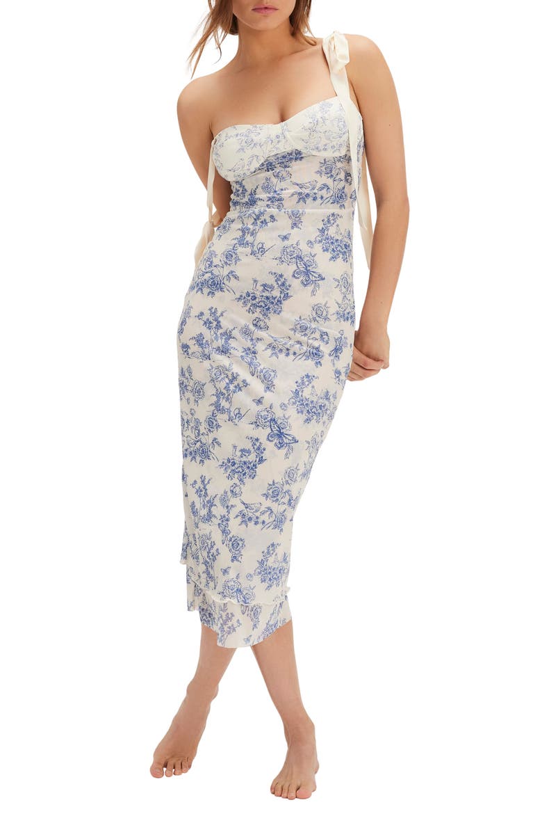 Floral Layered Mesh Slipdress, Main, color, TOILE TEA CUP COMBO