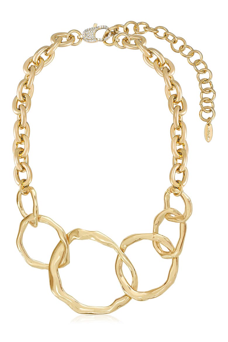 Interlocking Loop Necklace, Main, color, GOLD