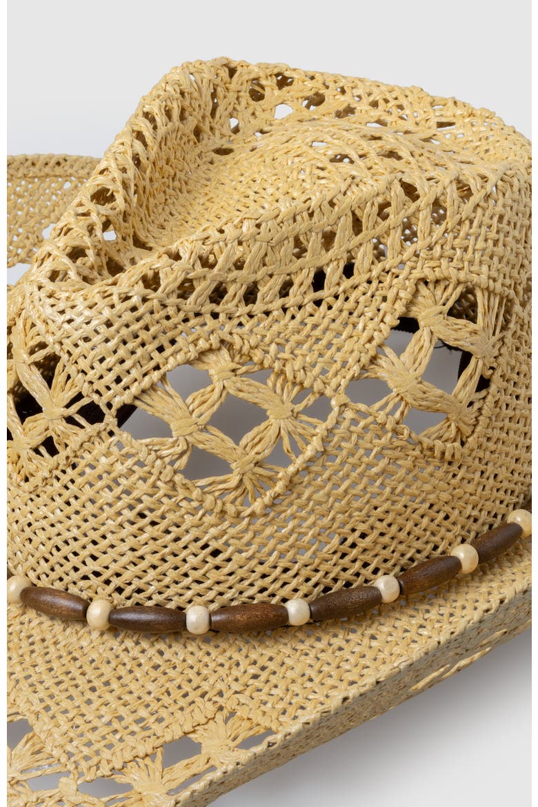 Twister Legacy  Handwoven Straw Sun Hat - Bohemian Summer Cowboy Hat, Alternate, color, Ochre  / Beige