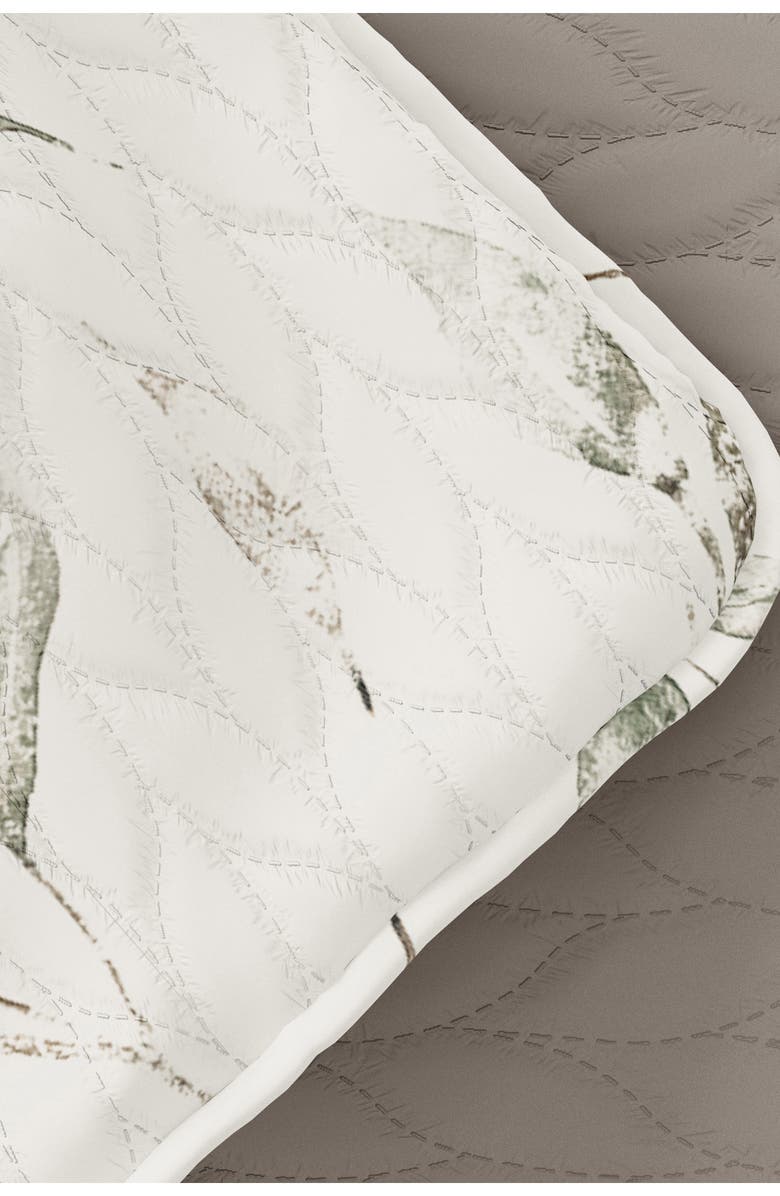 HOMESPUN All Season Watercolor Leaves 3-Piece Down Alternative Reversible Quilt Set, Alternate, color, Latte