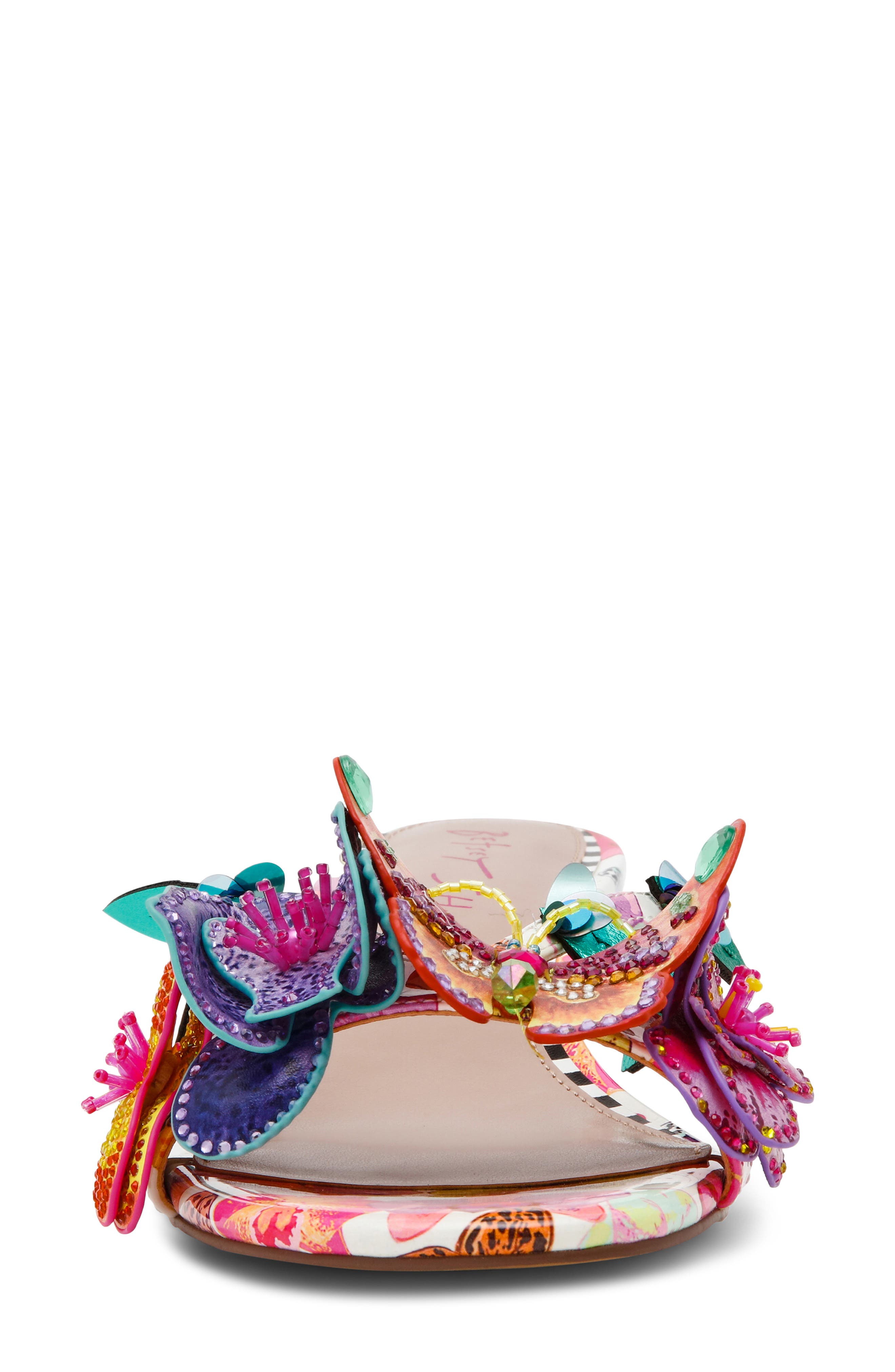 Betsey Johnson Beatriz Flower 
Butterfly Sandal, Alternate, color, White Multi