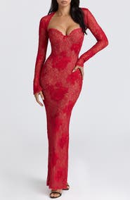 HOUSE OF CB Lucienne Lace Corset Strapless Gown & Bolero