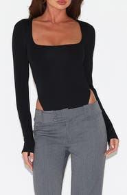 Tiger Mist Minerva Strappy Open Back Long Sleeve Bodysuit