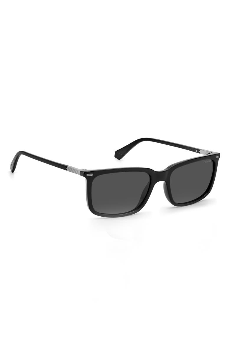 Polaroid 55mm Polarized Rectangular Sunglasses, Alternate, color, 