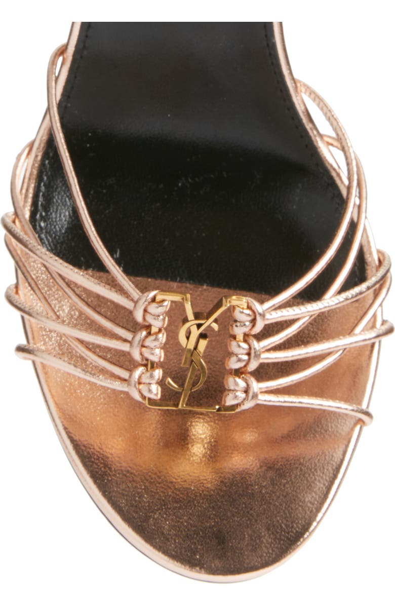 Saint Laurent Babylone Ankle Tie Sandal, Alternate, color, Metallic Gold