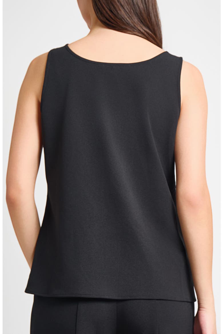 Deco Scoop Neck Stretch Crepe Tank, Alternate, color, BLACK