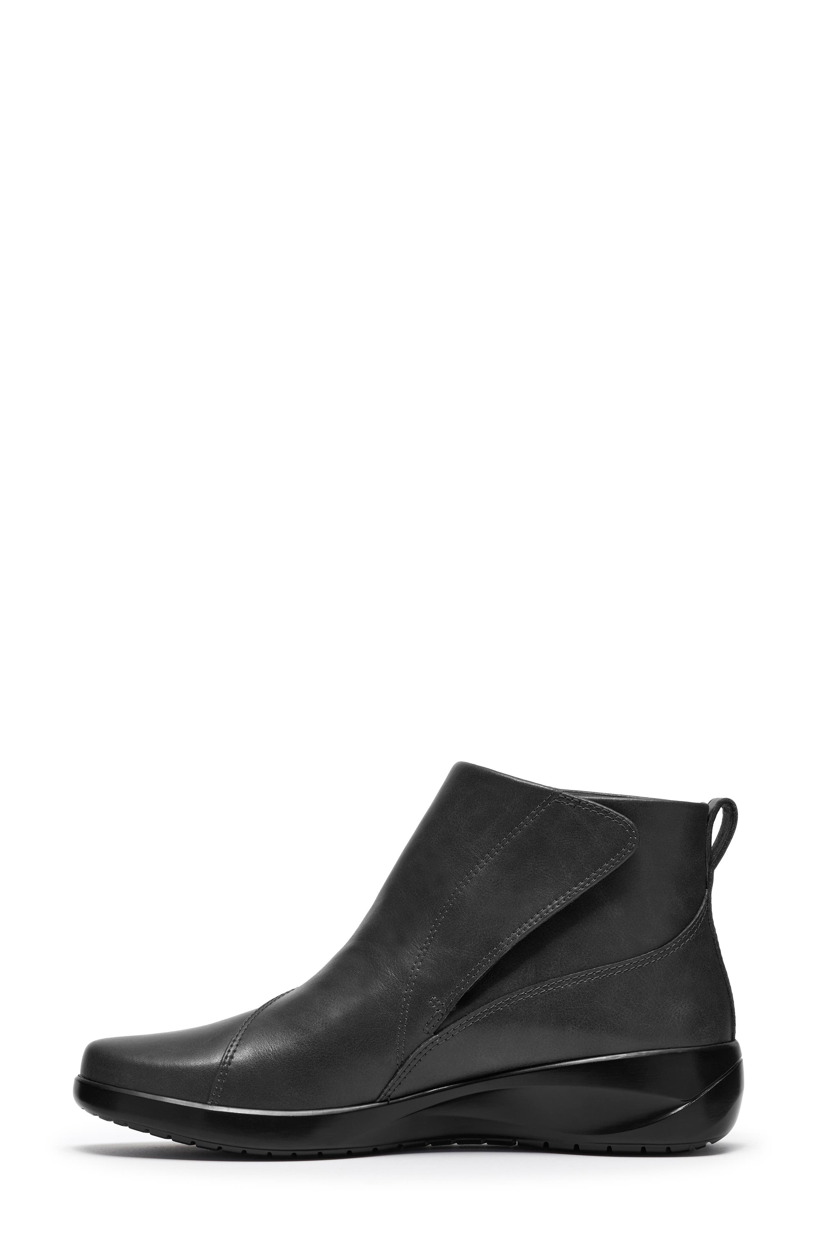Kaetlyn Flow Leather Wedge Bootie, Alternate, color, DARK GREY LEA