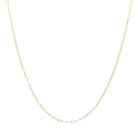Mini Paperclip Chain in 14K Gold