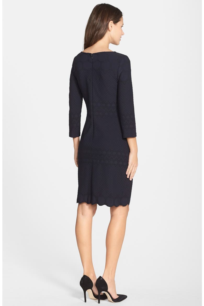 Eyelet Sheath Dress, Alternate, color, BLACK