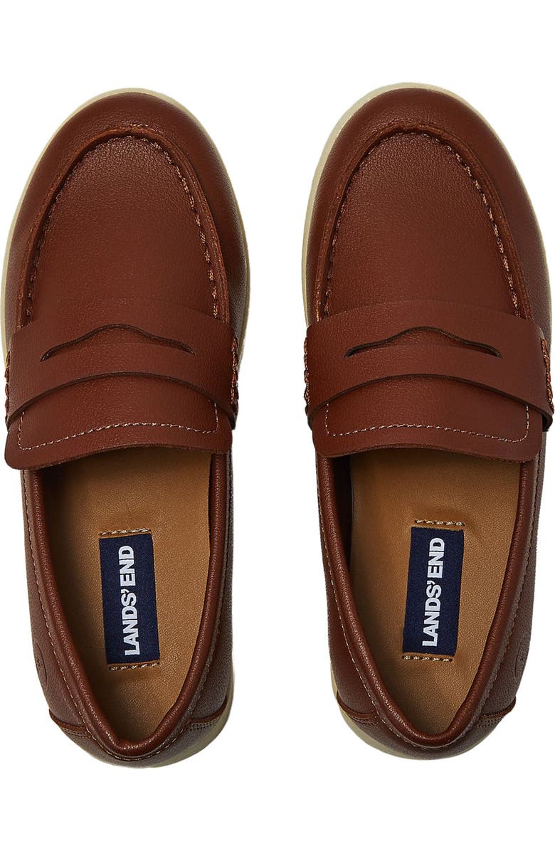 Lands' End Kids Slip On Everyday Penny Loafer, Alternate, color, Rustic Brown