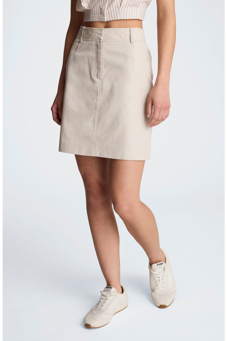 Cotton Miniskirt, Alternate, color, OXFORD STONE
