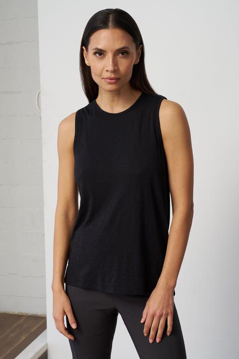 Slub Jersey Sleeveless Crewneck Tee