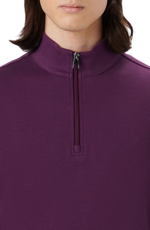 Bugatchi Cotton Quarter Zip Pullover In Purple