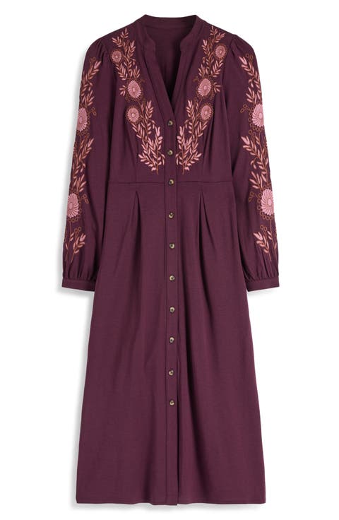 Juliet Embroidered Jersey Midi Dress