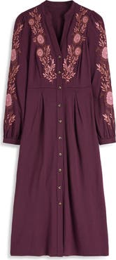 Boden Juliet Embroidered Jersey Midi Dress