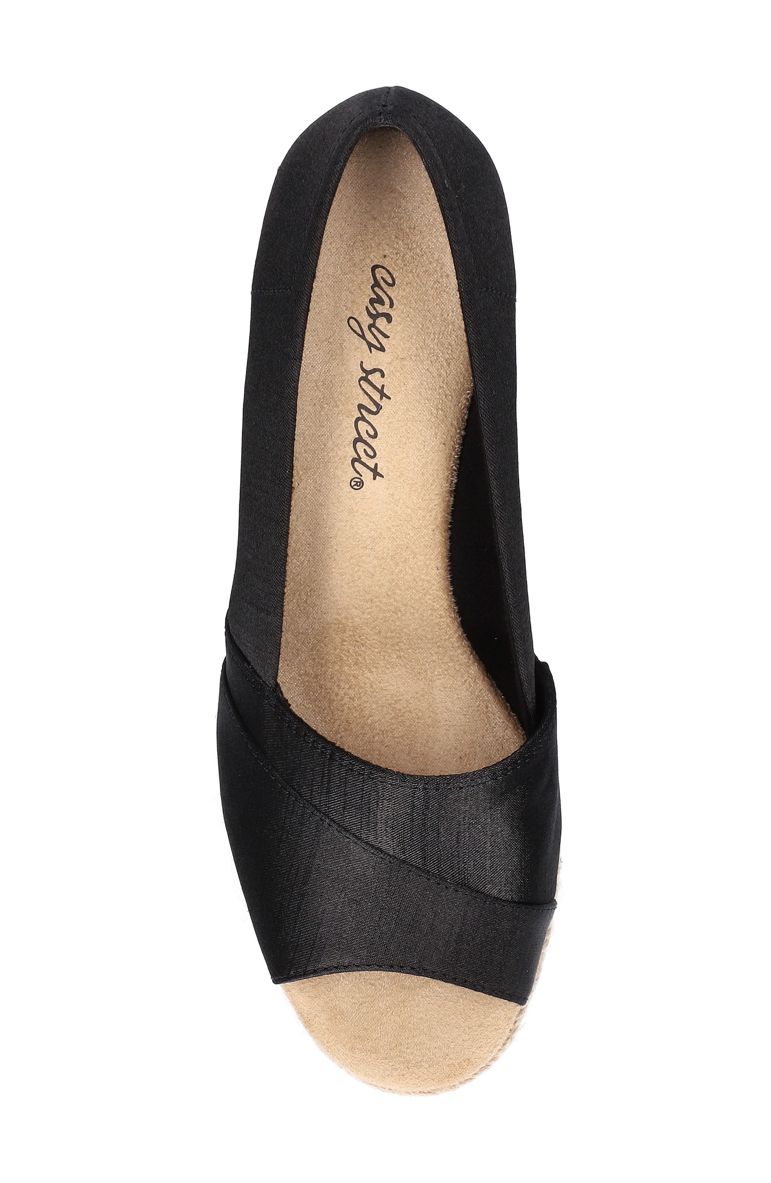 EASY STREET Jasper Espadrille Wedge Pump, Alternate, color, Black Thai Silk