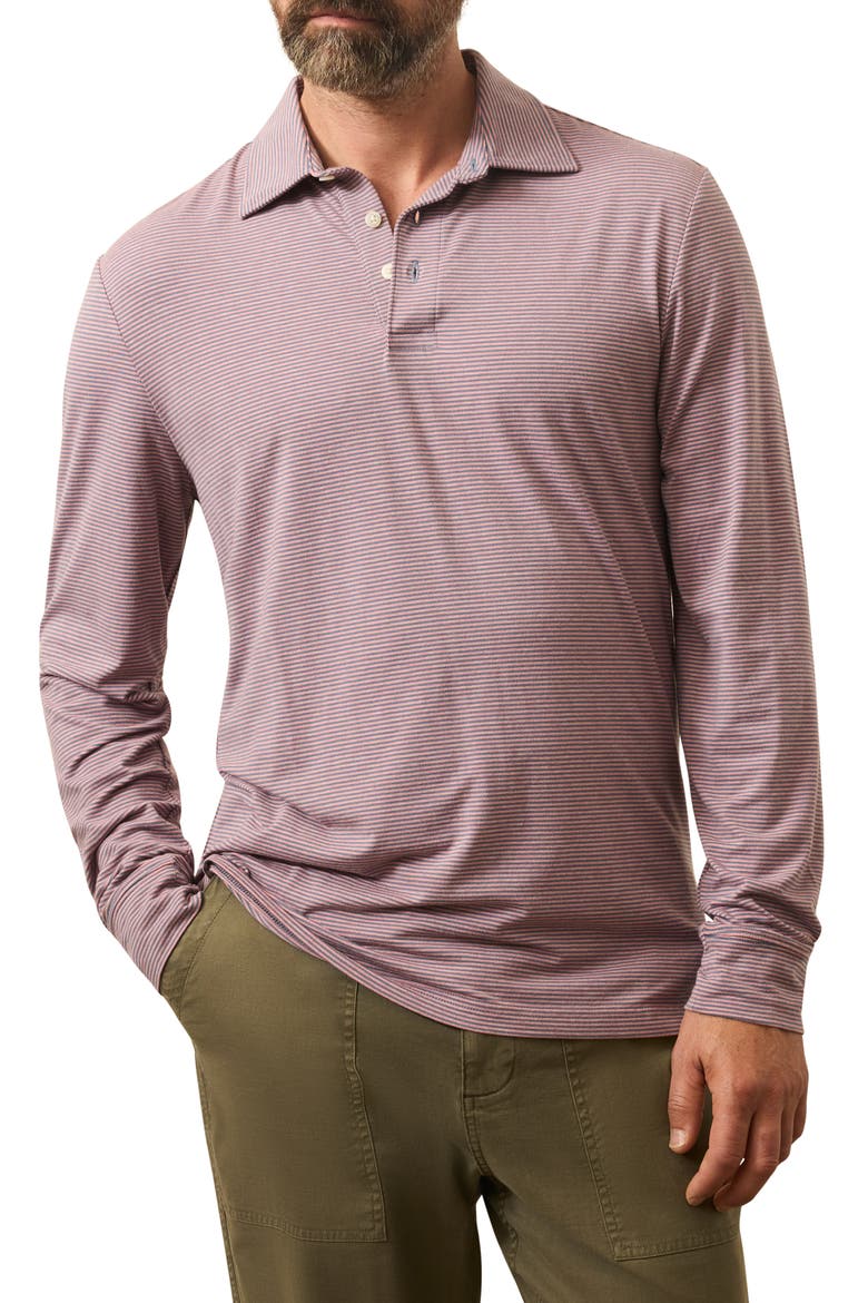 Movement Stripe Long Sleeve Polo, Main, color, THREE SPRINGS STRIPE