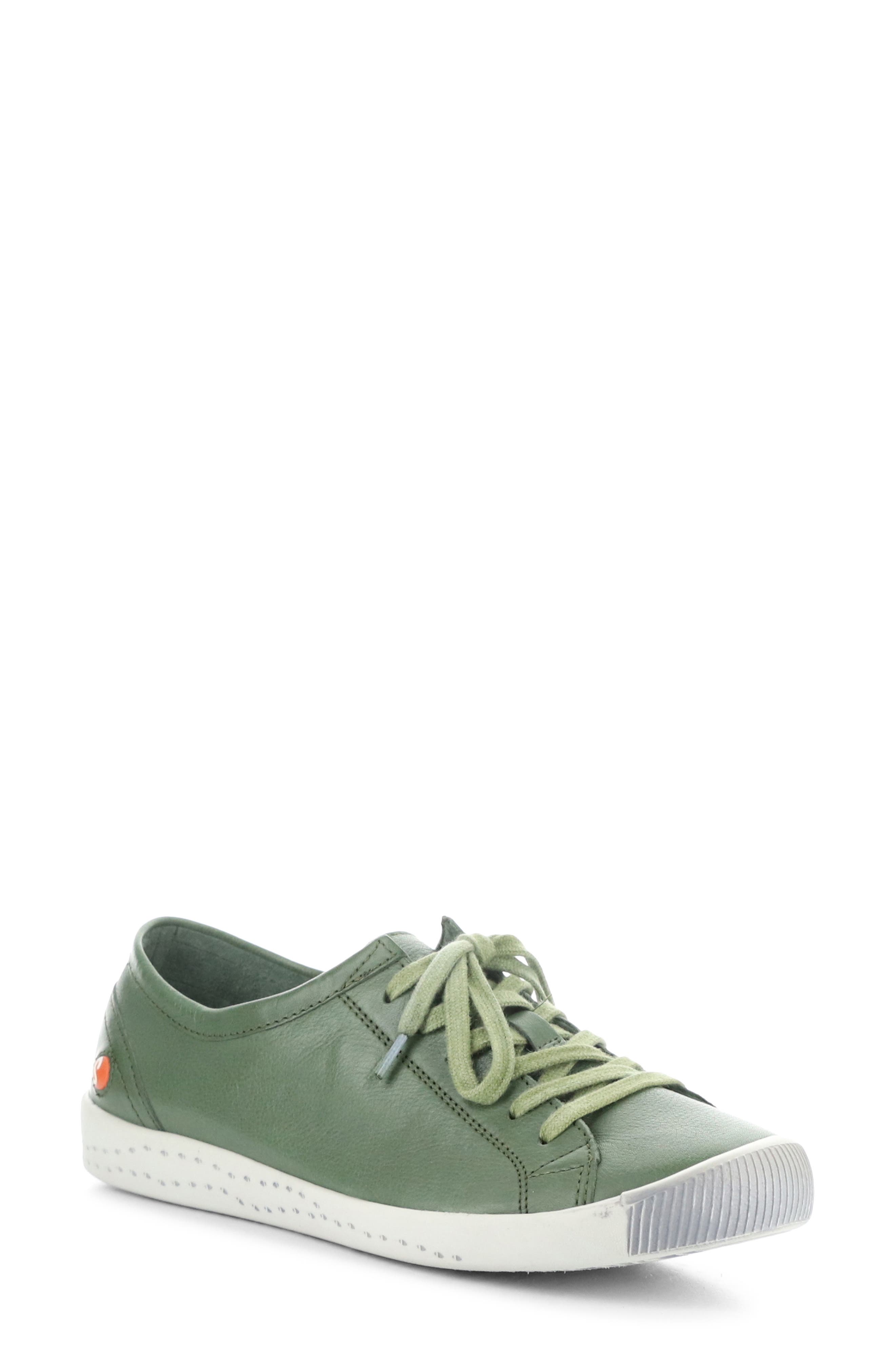 Softinos by Fly London Isla Sneaker in 632 Olive Washed Leather 