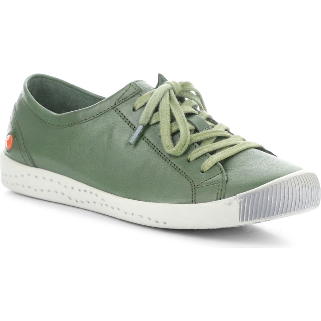 Softinos by Fly London Isla Sneaker in 632 Olive Washed Leather