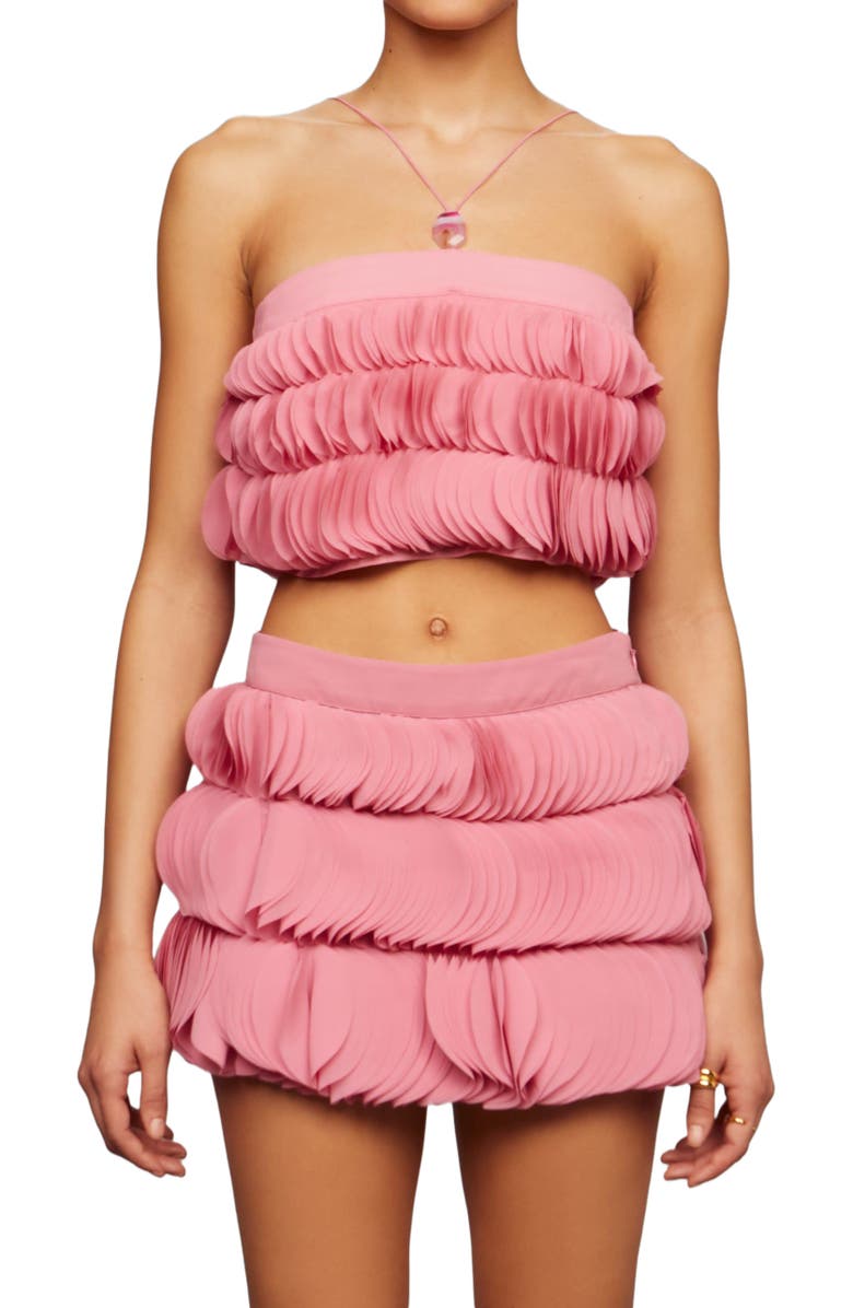 AMUR Jazzlyn Applique Fringe Skirt, Alternate, color, Pink Opal