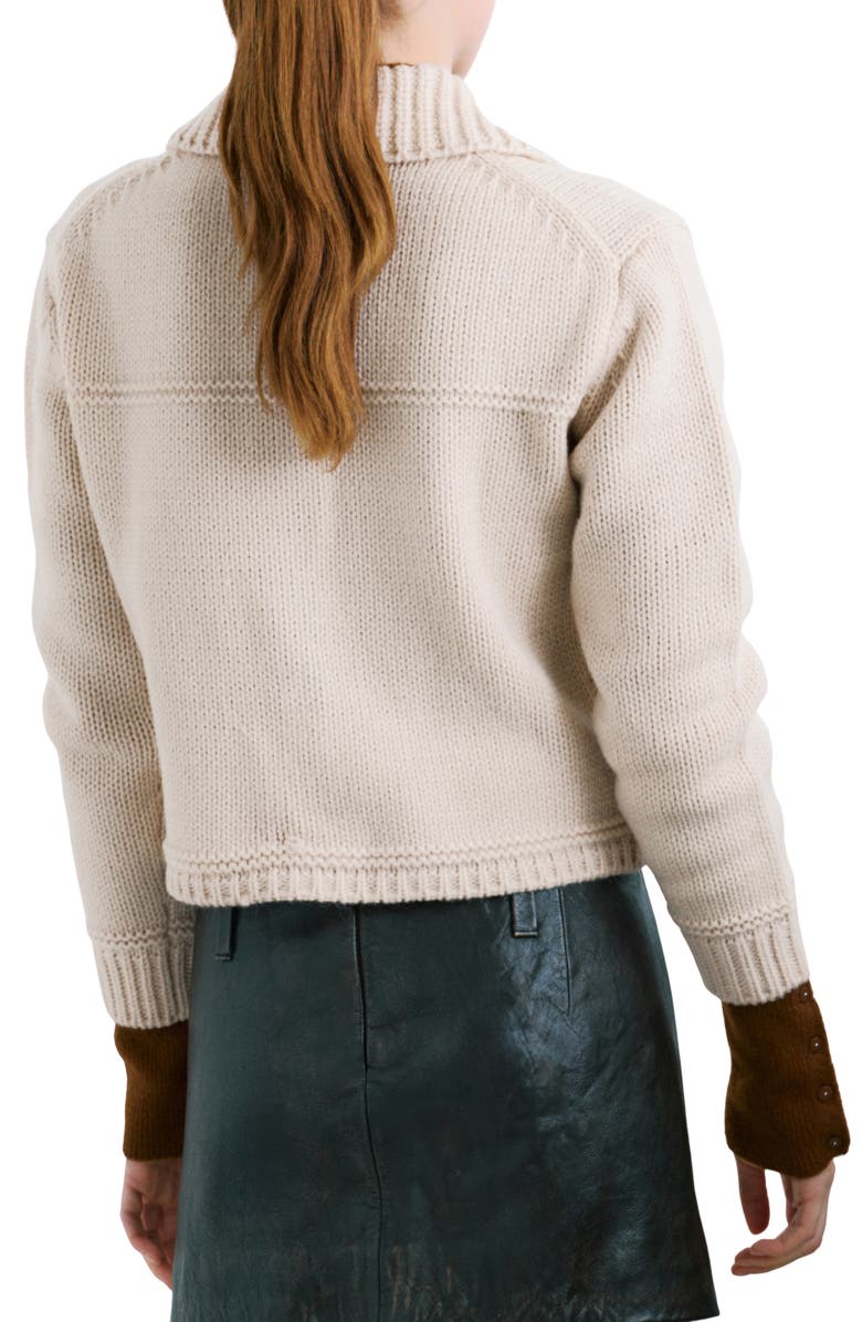 MANGO Faceted Button Cardigan, Alternate, color, Sand
