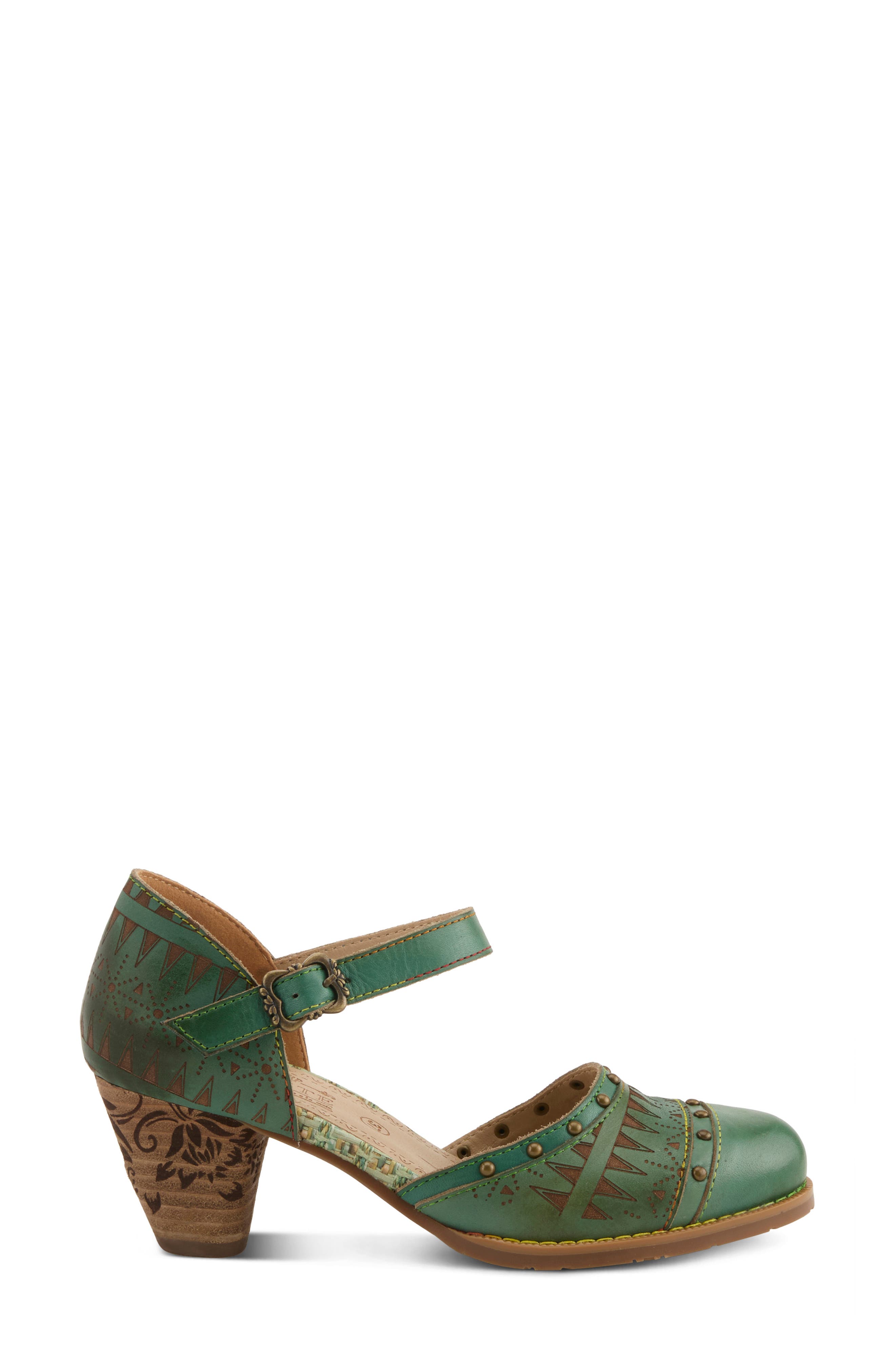 Niobella Ankle Strap Pump, Alternate, color, GREEN