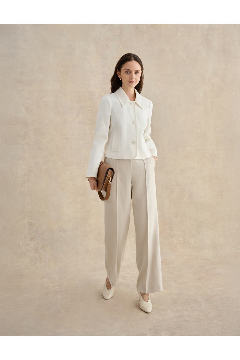 Adeen Linen Jacket, Alternate, color, Ivory