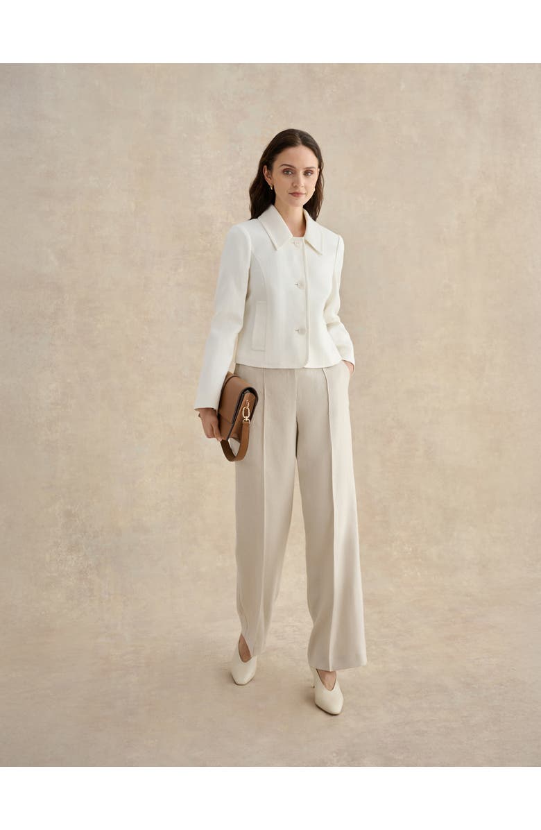 HOBBS LONDON Adeen Linen Jacket, Alternate, color, Ivory