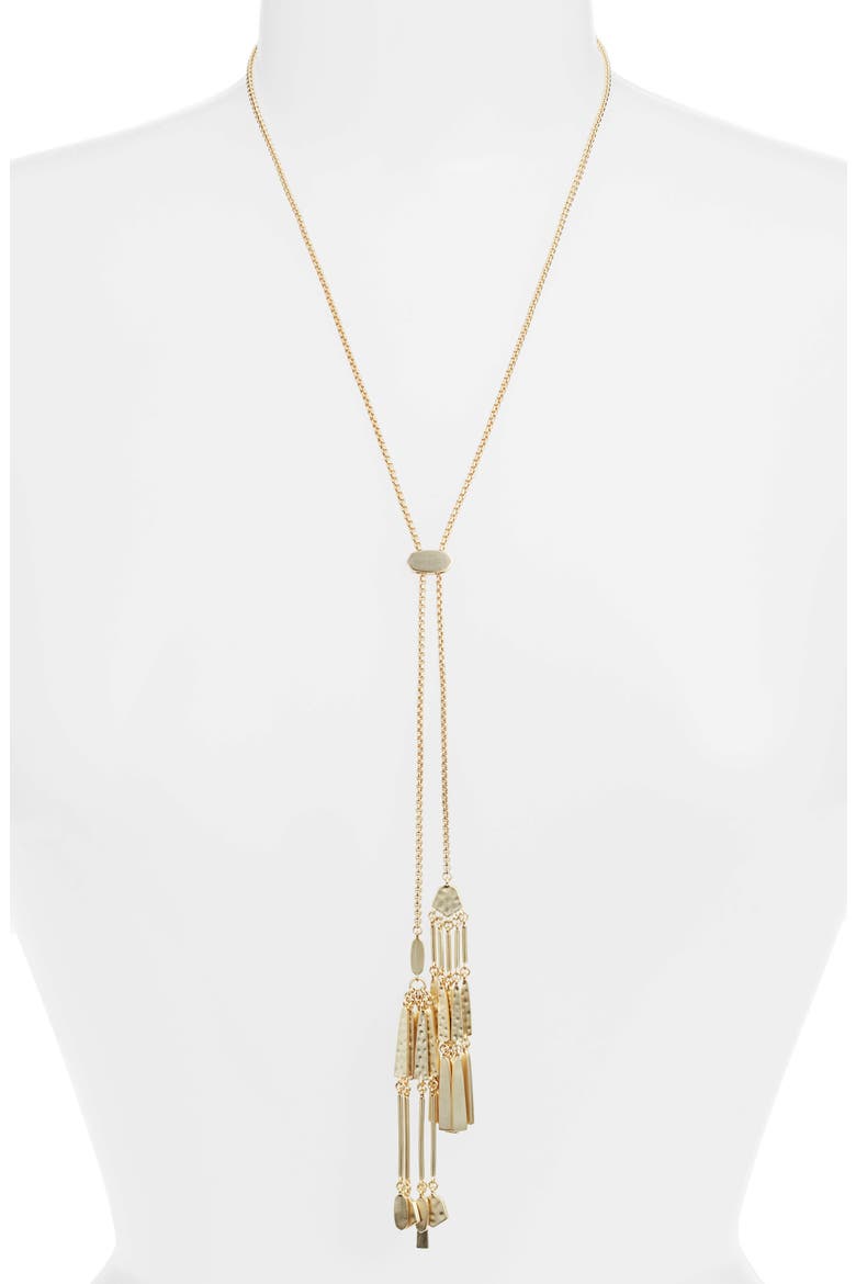 Lainey Long Tassel Necklace, Main, color, GOLD