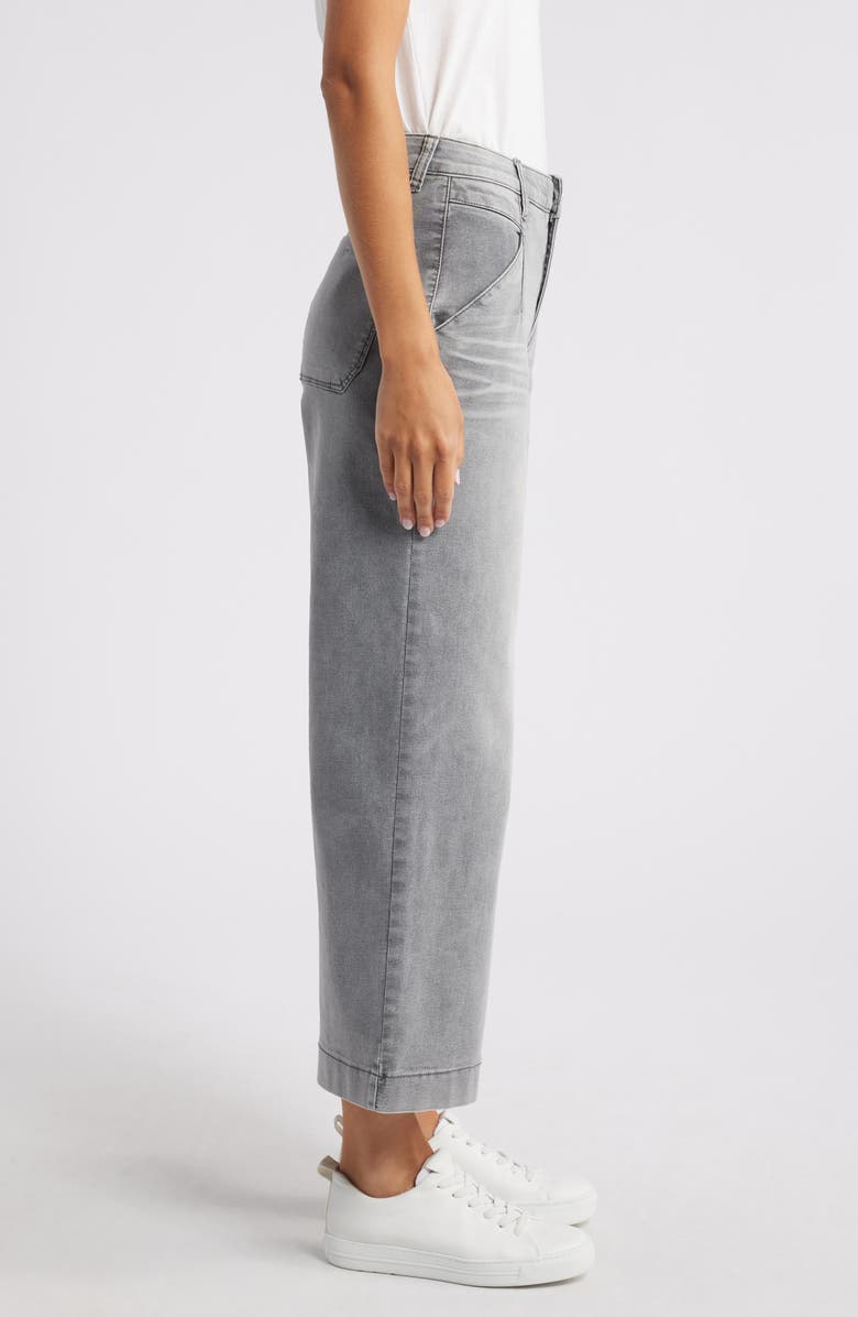 Wit & Wisdom 'Ab'Solution Wyatt Skyrise V-Pocket Ankle Wide Leg Jeans, Alternate, color, Grey Artisanal