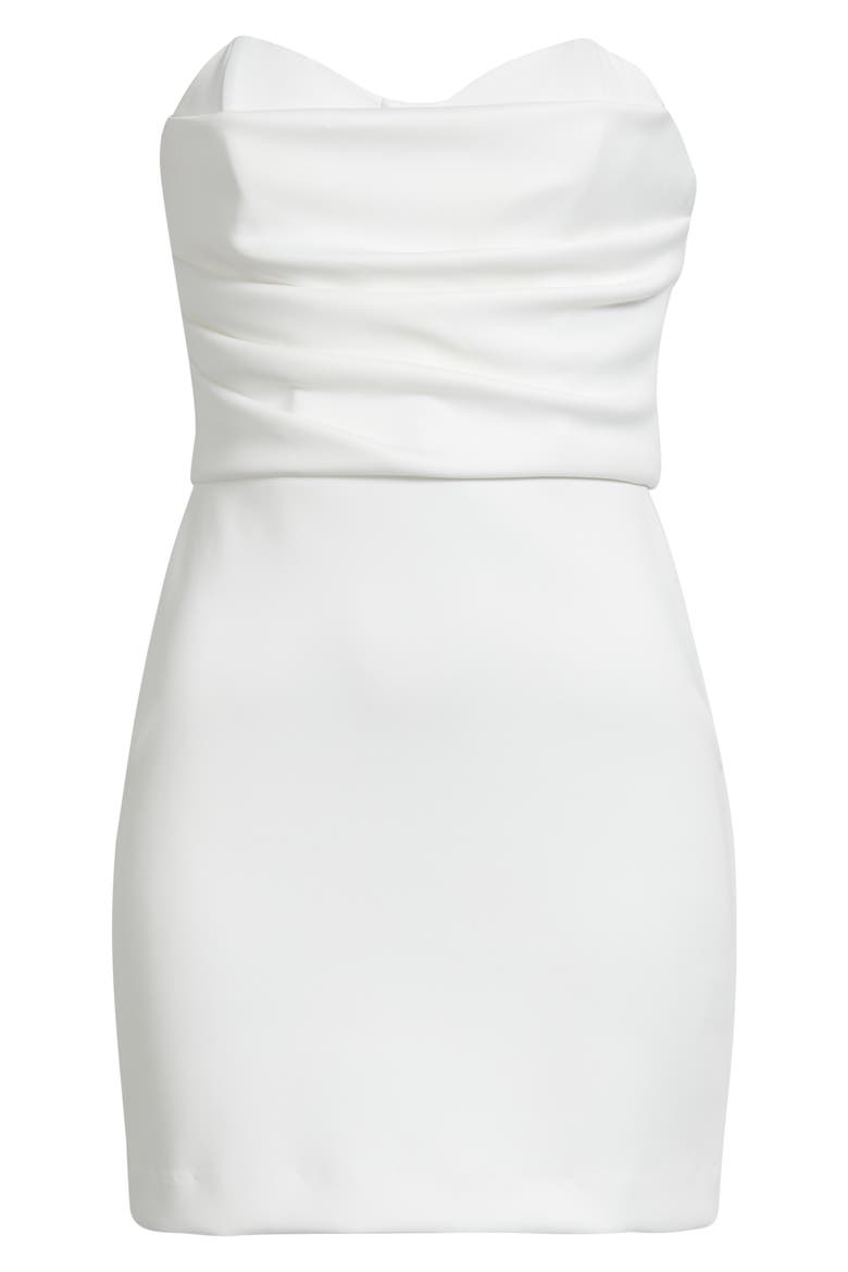 Leonora Strapless Minidress, Alternate, color, WHIP CREAM